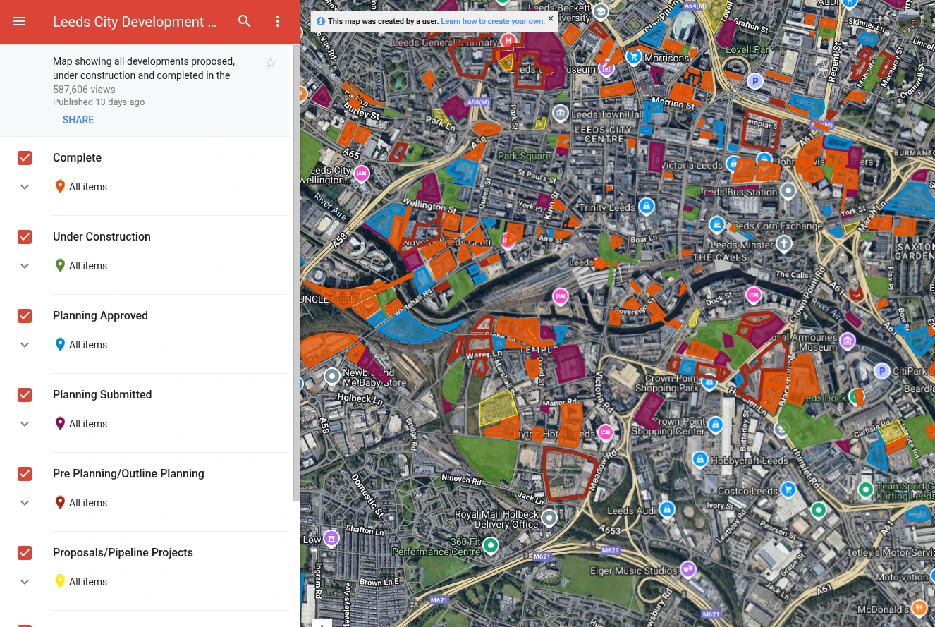 LEEDS CITY DEVELOPMENT MAP